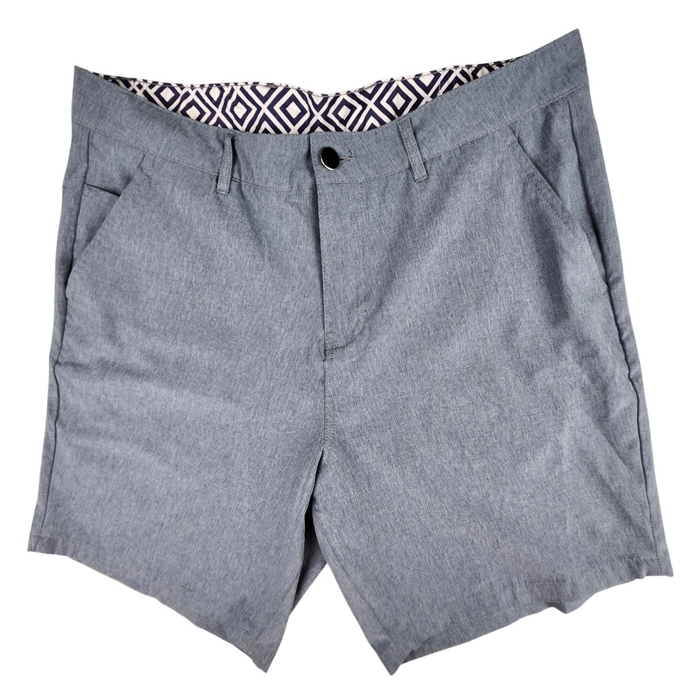 Trunks Hybrid Shorts Mens 34 Blue Heathered Stretch Quick Dry Beach Coastal Swim
